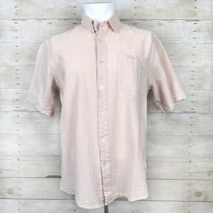 Dockers Orange Creamsicle Seersucker Button Shirt